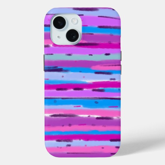Paarse en blauwe strepen Art Case-Mate iPhone Case (Achterkant)