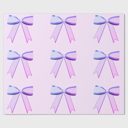 Paarse en blauwe strikken inpakpapier (Vlak)