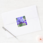 Paarse en Blauwe Tall Bearded Iris Bloom Vierkante Sticker (Envelop)