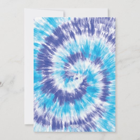 Paarse en blauwe tie Dye Birthday Party, elke leef Kaart (Achterkant)