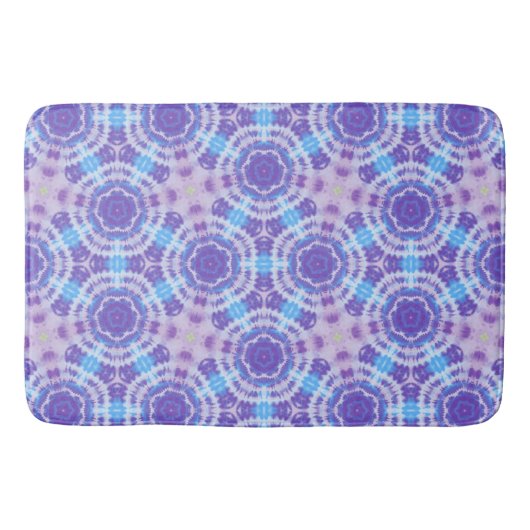 Paarse en Blauwe Tie Dye Pattern Badmat (Voorkant)