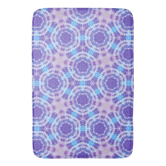 Paarse en Blauwe Tie Dye Pattern Badmat (Voorkant Verticaal)