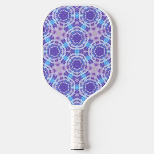 Paarse en Blauwe Tie Dye Pattern Pickleball Paddle (Voorkant)