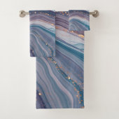 Paarse en blauwe tinten marmer bad handdoek (Insitu)