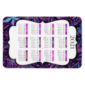 Paarse en blauwe tropische bladeren | Agenda 2021 Magneet (Horizontaal)