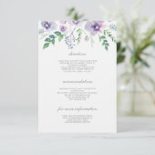 Paarse en blauwe trouwdetails - Informatie Informatiekaartje (Staand voorkant)
