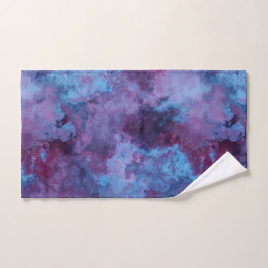 paarse en blauwe turquoise Marmer abstract Bad Handdoek (Handdoek)