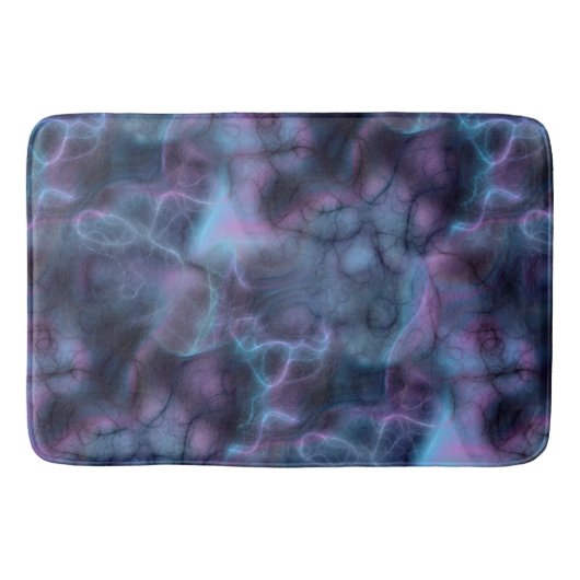 paarse en blauwe turquoise Marmer abstract Badmat (Voorkant)