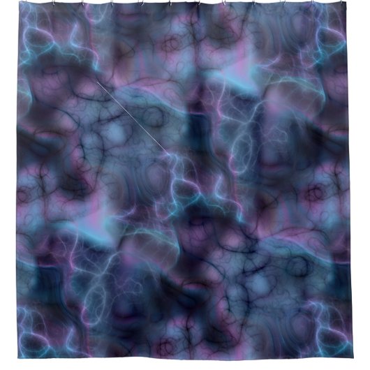 paarse en blauwe turquoise Marmer abstract Douchegordijn (Voorkant)