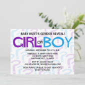 Paarse en blauwe typografie Geslacht Kaart (Staand voorkant)