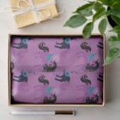 Paarse en blauwe Unicorns op de ontkoppeling van l Tissuepapier (Geschenk)