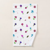 Paarse en blauwe ventilatorafdrukken, modern Flora Bad Handdoek (Handdoek)