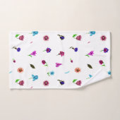 Paarse en blauwe ventilatorafdrukken, modern Flora Bad Handdoek (Handdoek)