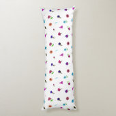 Paarse en blauwe ventilatorafdrukken, modern Flora Lichaamskussen (Achterkant (Verticaal))