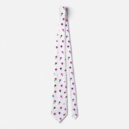 Paarse en blauwe ventilatorafdrukken, modern Flora Stropdas (Voorkant)