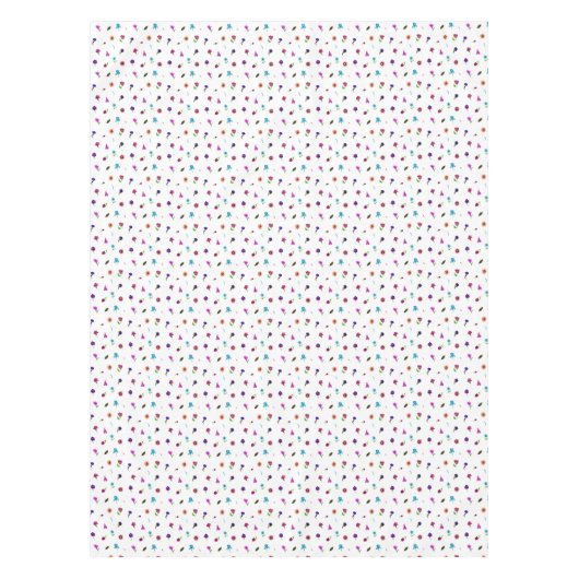 Paarse en blauwe ventilatorafdrukken, modern Flora Tafelkleed (Voorkant)