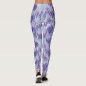 Paarse en Blauwe Verticale Paint Patroon Leggings (Achterkant)