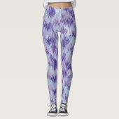 Paarse en Blauwe Verticale Paint Patroon Leggings (Voorkant)