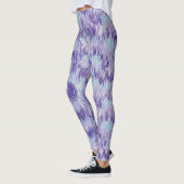 Paarse en Blauwe Verticale Paint Patroon Leggings (Links)