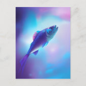 Paarse en blauwe vis briefkaart (Voorkant)