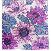 Paarse en blauwe vlakke dadengordijn douchegordijn (Voorkant)