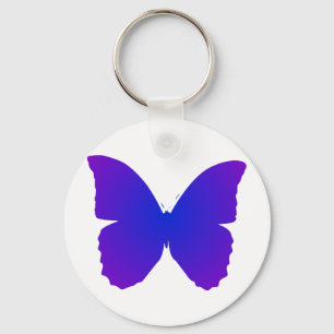 Paarse en Blauwe Vlinder Sleutelhanger
