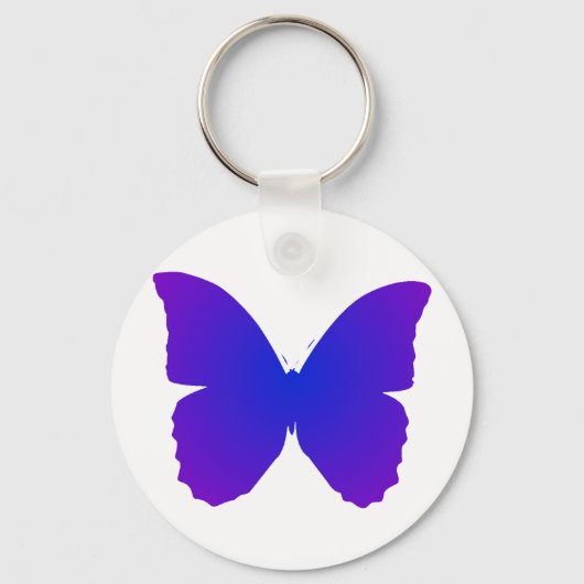 Paarse en Blauwe Vlinder Sleutelhanger (Voorkant)