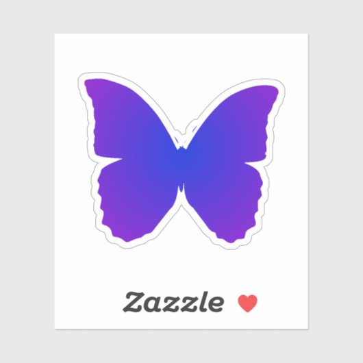 Paarse en Blauwe Vlinder Sticker (Vel)