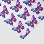 Paarse en Blauwe Vlinder Wit Patroon Halloween Tissuepapier (Detail)