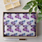 Paarse en Blauwe Vlinder Wit Patroon Halloween Tissuepapier (Geschenk)