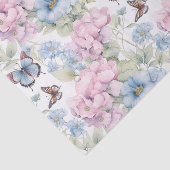 Paarse en Blauwe Vlinders en Bloemen Decoupage Tissuepapier (Detail)