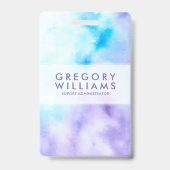 Paarse en Blauwe Vloeibare Kleuren Baground Badge (Back)