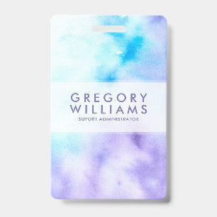 Paarse en Blauwe Vloeibare Kleuren Baground Badge