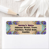 Paarse en blauwe vloerpleinen Zigzags Etiket (Insitu)