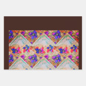 Paarse en blauwe vloerpleinen Zigzags Inpakpapier Vel (Voorkant 3)