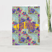 Paarse en blauwe vloerpleinen Zigzags Kaart (Voorkant)