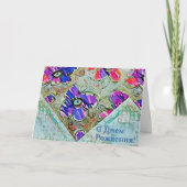 Paarse en blauwe vloerpleinen Zigzags Kaart (Voorkant)