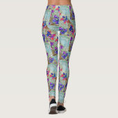 Paarse en blauwe vloerpleinen Zigzags Leggings (Achterkant)