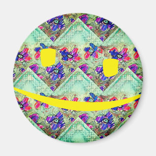 Paarse en blauwe vloerpleinen Zigzags Magneet