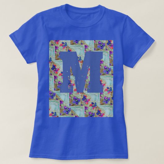 Paarse en blauwe vloerpleinen Zigzags T-shirt (Design voorkant)
