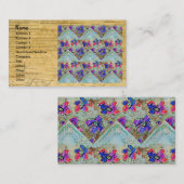 Paarse en blauwe vloerpleinen Zigzags Visitekaartje (Voorkant / Achterkant)