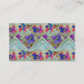 Paarse en blauwe vloerpleinen Zigzags Visitekaartje (Achterkant)