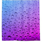 Paarse en blauwe waterdruppels douchegordijn (Voorkant)