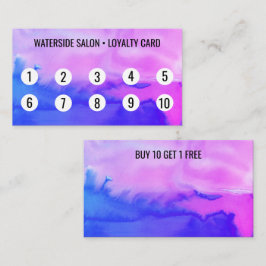 Paarse en blauwe Waterverf Abstract 10 Klantenkaartje