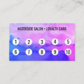 Paarse en blauwe Waterverf Abstract 10 Klantenkaartje (Voorkant)