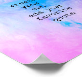 paarse en blauwe waterverf abstract voeg een citaa poster (Hoek)