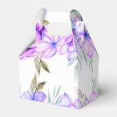 Paarse en blauwe waterverf bloemen bloemen trouwer bedankdoosjes (Achterkant)