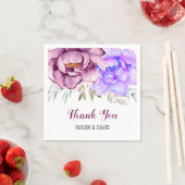 Paarse en blauwe waterverf bloemen bloemen trouwer servet (Insitu)