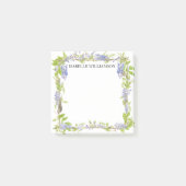 Paarse en Blauwe Waterverf Bloemen, Gepersonalisee Post-it® Notes (Voorkant)
