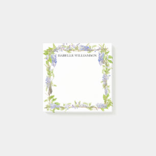 Paarse en Blauwe Waterverf Bloemen, Gepersonalisee Post-it® Notes